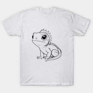 Cute Baby Chameleon Animal Outline T-Shirt